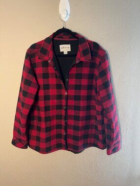 Orvis Buffalo Plaid Shacket XXL | Red Black Flannel Jacket w/ Fleece Lining | PN